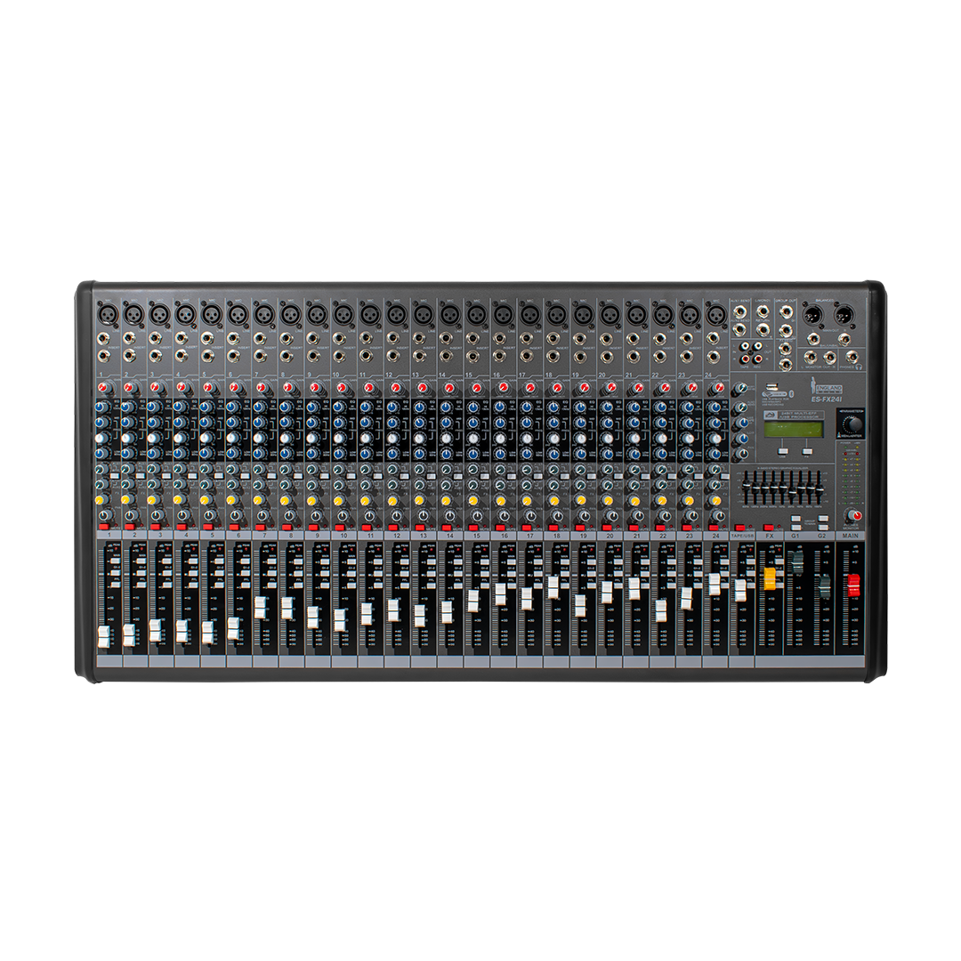 CONSOLA ANALOGA, 24 CANALES, 23 MONO/1 CANAL ESTEREO, INTERFAZ USB, BT, MP3