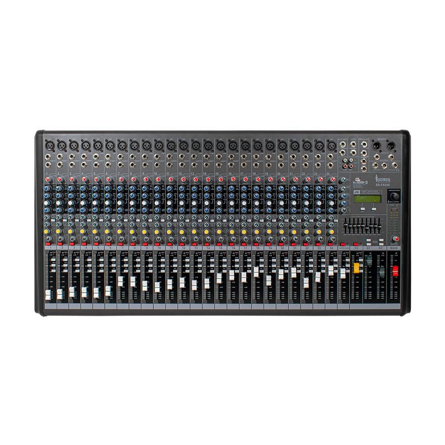 CONSOLA ANALOGA, 24 CANALES, 23 MONO/1 CANAL ESTEREO, INTERFAZ USB, BT, MP3