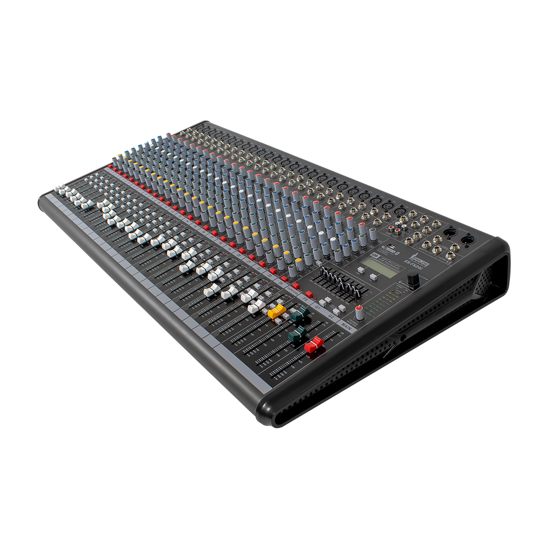 CONSOLA ANALOGA, 24 CANALES, 23 MONO/1 CANAL ESTEREO, INTERFAZ USB, BT, MP3