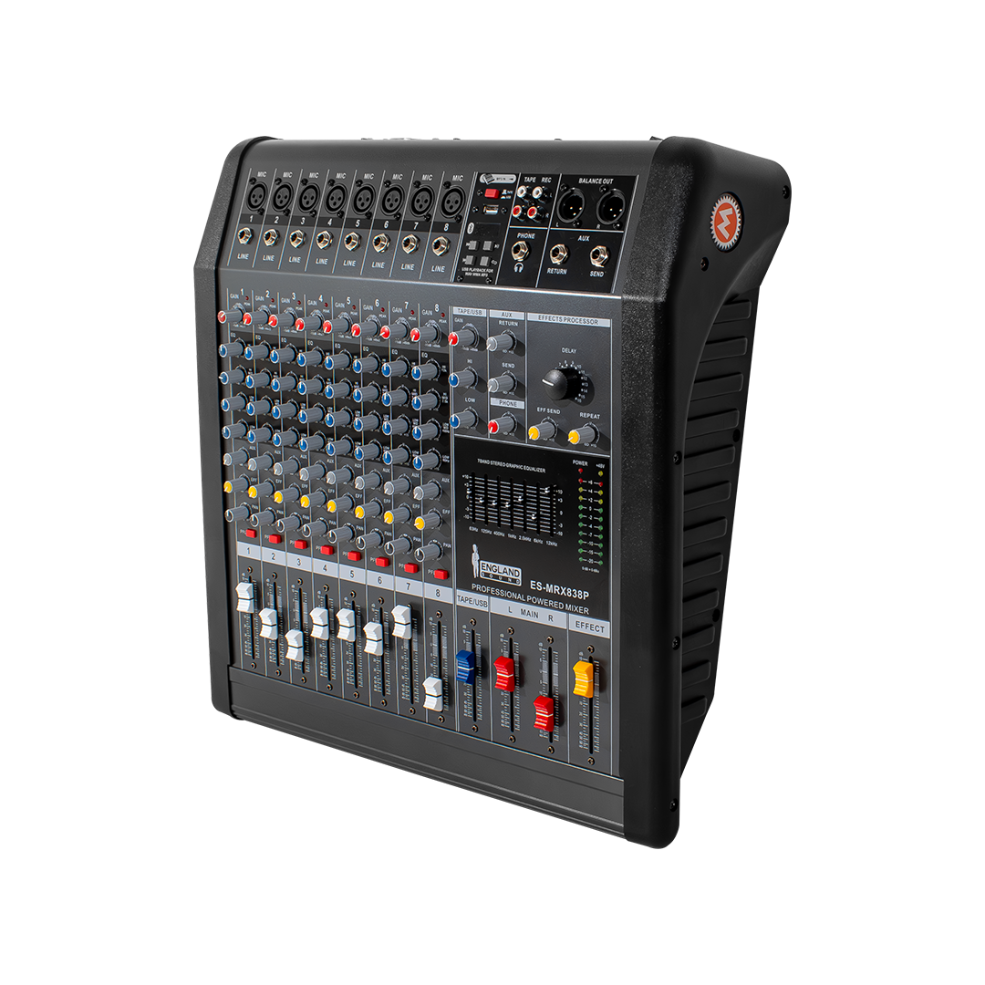 CONSOLA AMPLIFICADA, 8 CANALES, 8 MONO, 2x380W 4 OHM, USB