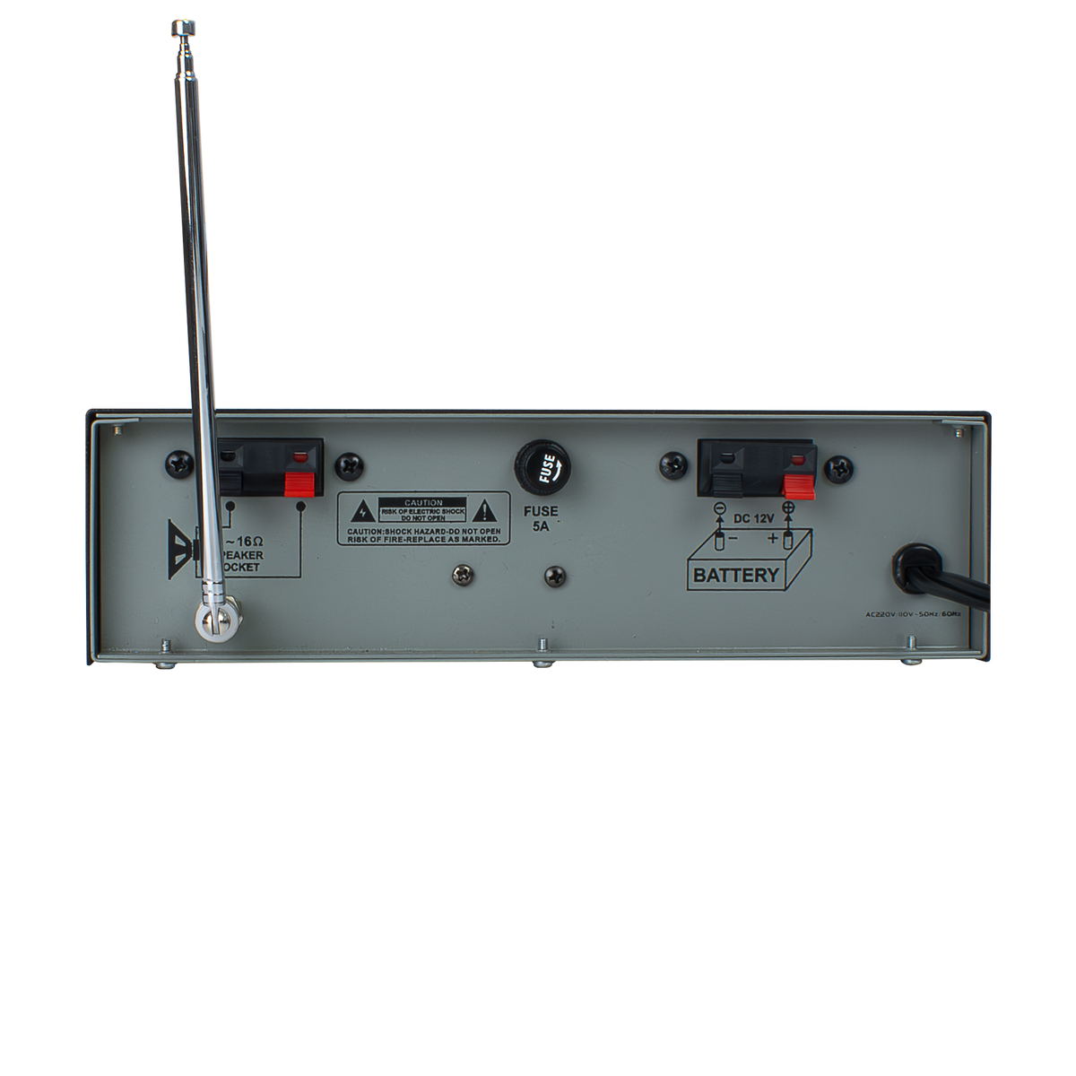 MEZCLADORA AMPLIFICADA, 2 CANALES, 45W, USB, SD CARD, MP3, FM RADIO, BT, 4-16 OHM, LCD DISPLAY