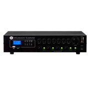 MEZCLADORA AMPLIFICADA, 3 CANALES, 240W, FUNCION ECHO, USB, SD CARD, MP3, 25V-70V-100V, 4 OHM, LCD DISPLAY