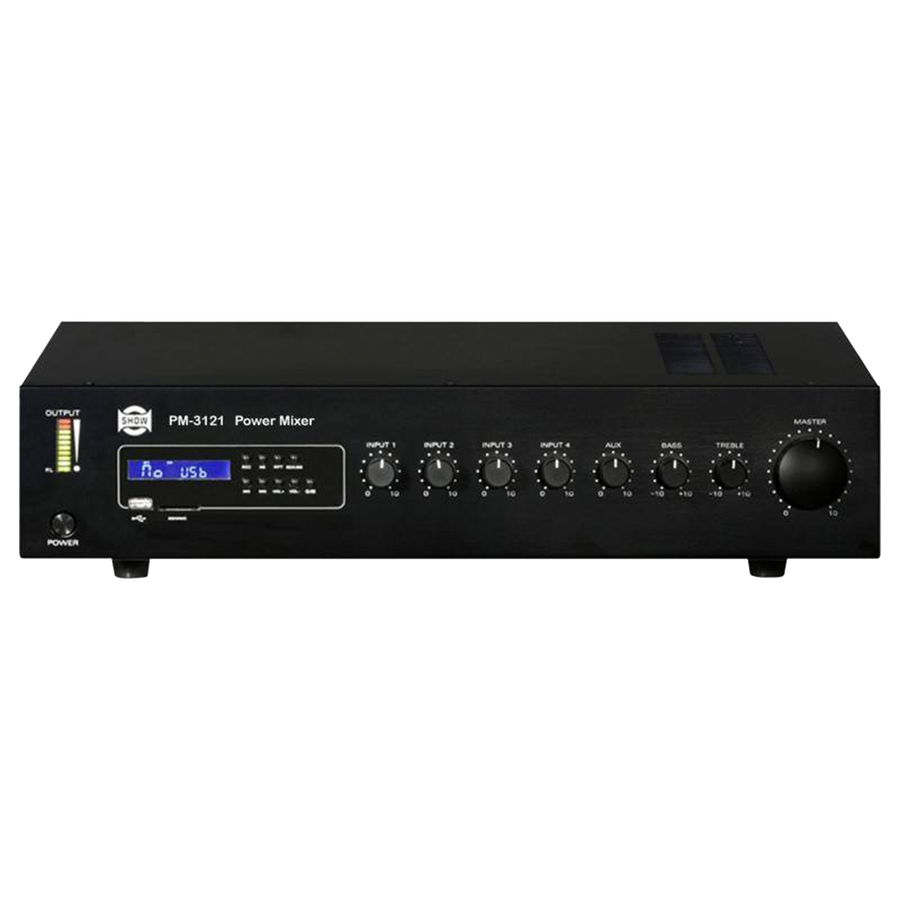MEZCLADORA AMPLIFICADA, 4 CANALES, 150W, USB, SD CARD, MP3, BT, LCD DISPLAY