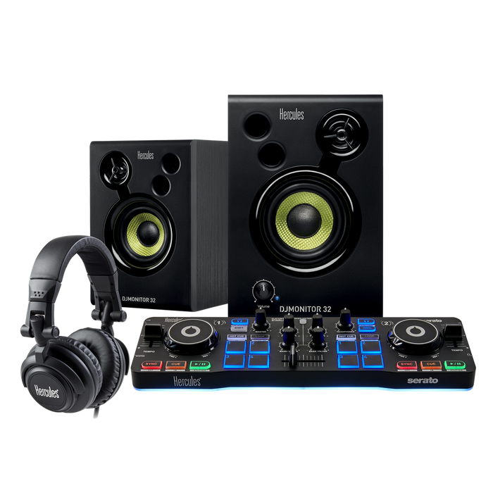 KIT CONTROLADOR DJ, MONITORES DE ESTUDIO Y AUDIFONOS DJ