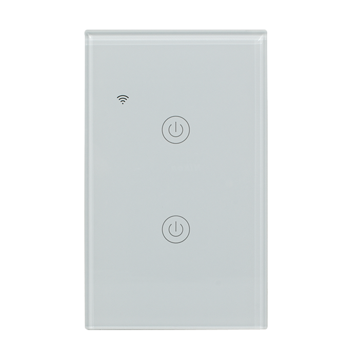 Interruptor inteligente Doble, Zigbee, Blanco