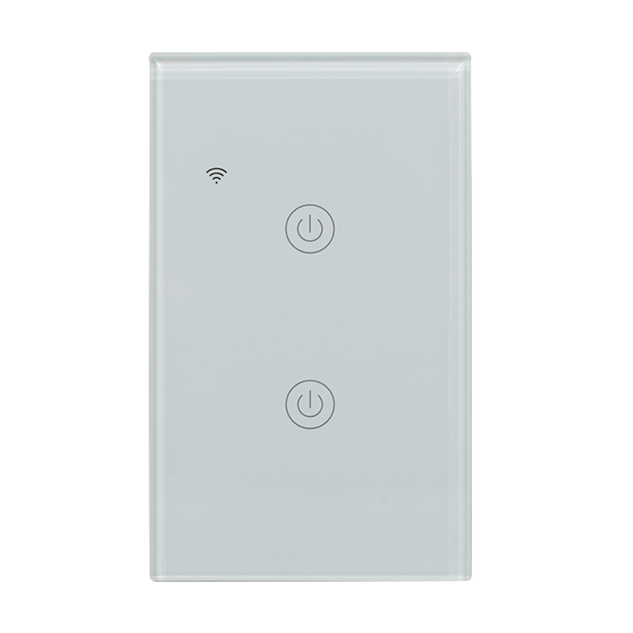 Interruptor inteligente Doble, Zigbee, Blanco