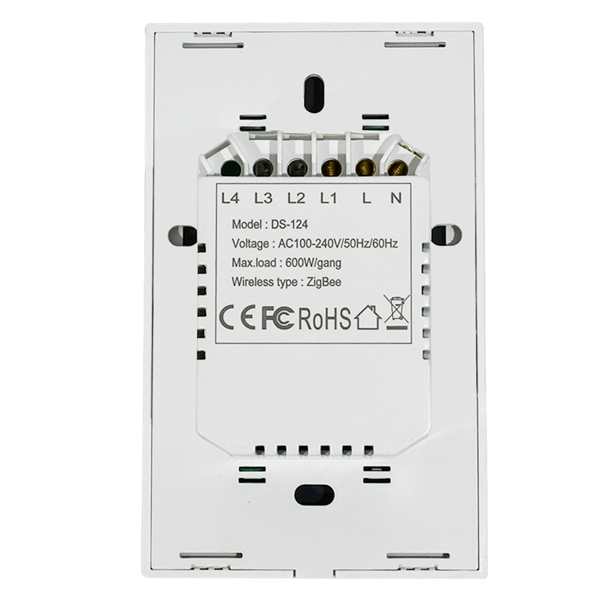 Interruptor inteligente Doble, Zigbee, Blanco