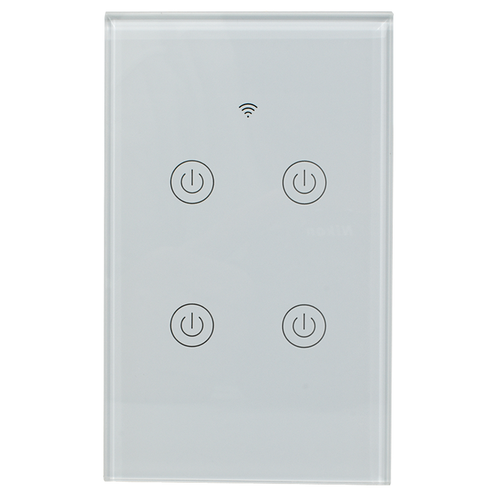Interruptor inteligente 4 vías, Zigbee, Blanco