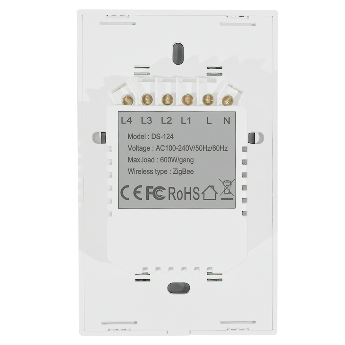 Interruptor inteligente 4 vías, Zigbee, Blanco