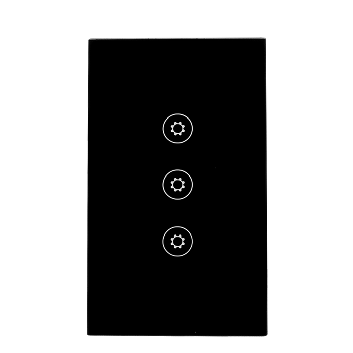 Interruptor Inteligente Triple Negro, SWZNN3-BL