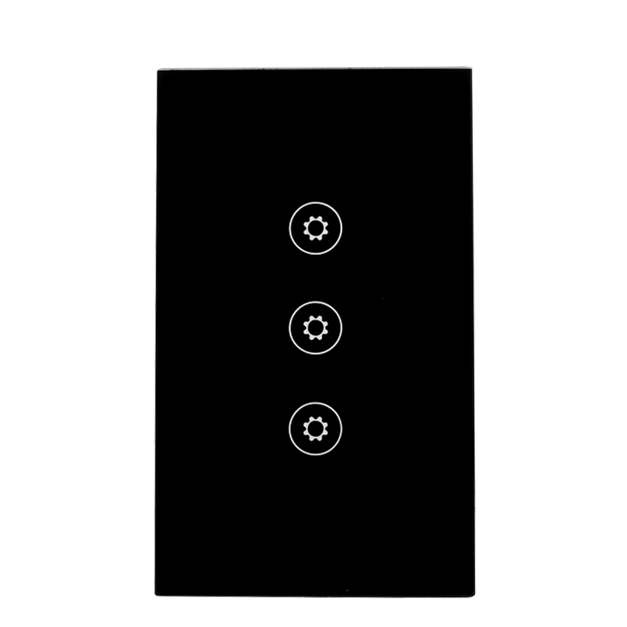 Interruptor Inteligente Triple Negro, SWZNN3-BL