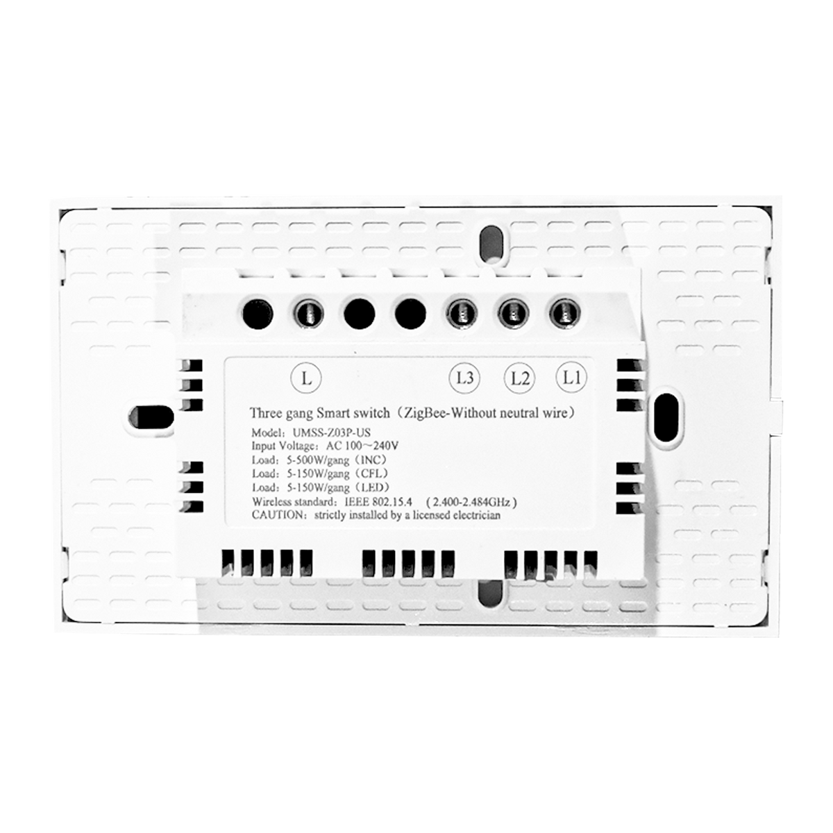 Interruptor Inteligente Triple Negro, SWZNN3-BL