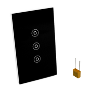 Interruptor Inteligente Triple Negro, SWZNN3-BL