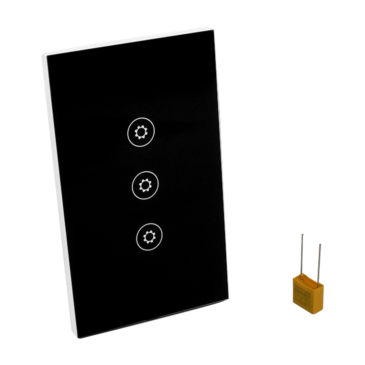Interruptor Inteligente Triple Negro, SWZNN3-BL