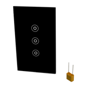 Interruptor Inteligente Triple Negro, SWZNN3-BL
