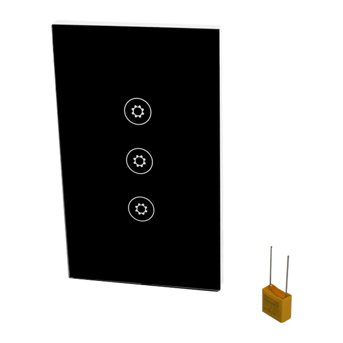 Interruptor Inteligente Triple Negro, SWZNN3-BL