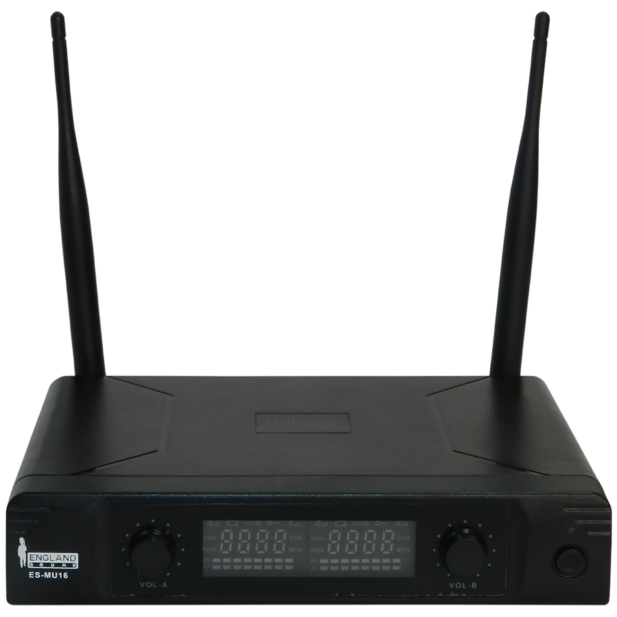 MICROFONO INALAMBRICO UHF MULTIFRECUENCIA, 2 CANALES, DE MANO