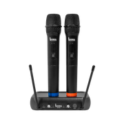 MICROFONO INALAMBRICO UHF, 2 CANALES, DE MANO, FRECUENCIA FIJA