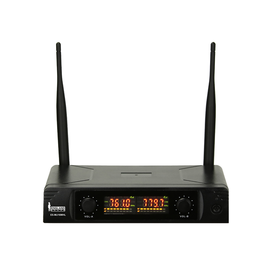 MICROFONO INALAMBRICO UHF MULTIFRECUENCIA, 2 CANALES, DE MANO/DE DIADEMA Y CORBATA, INCLUYE MALETA