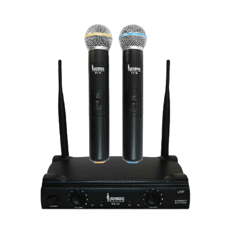 MICROFONO INALAMBRICO UHF, 2 CANALES, DE MANO, FRECUENCIA FIJA