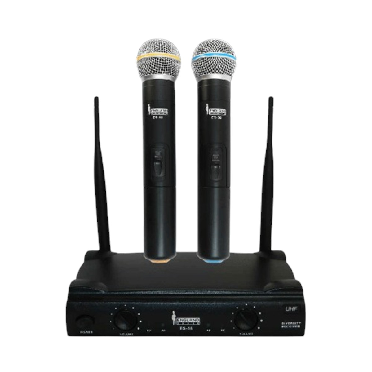 MICROFONO INALAMBRICO UHF, 2 CANALES, DE MANO, FRECUENCIA FIJA