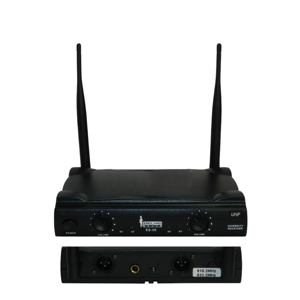 MICROFONO INALAMBRICO UHF, 2 CANALES, DE MANO, FRECUENCIA FIJA