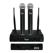 MICROFONO INALAMBRICO UHF, 2 CANALES, DE MANO, FRECUENCIA FIJA