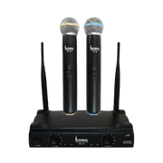 MICROFONO INALAMBRICO UHF, 2 CANALES, DE MANO, FRECUENCIA FIJA