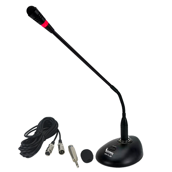 MICROFONO DE CUELLO FLEXIBLE CON INTERRUPTOR, CONECTOR XLR, POWER PHANTOM