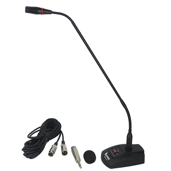 MICROFONO DE CUELLO FLEXIBLE, CON INTERRUPTOR, CONECTOR XLR, POWER PHANTOM