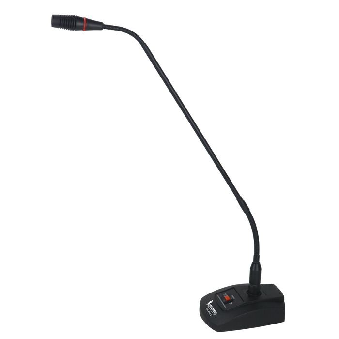 MICROFONO DE CUELLO FLEXIBLE, CON INTERRUPTOR, CONECTOR XLR, POWER PHANTOM