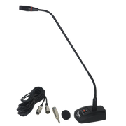 MICROFONO DE CUELLO FLEXIBLE, CON INTERRUPTOR, CONECTOR XLR, POWER PHANTOM