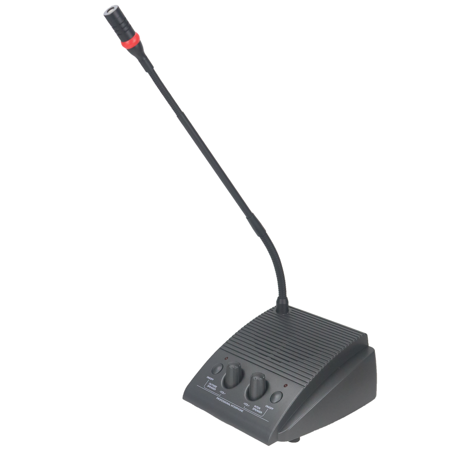 SISTEMA DE MICROFONO DE INTERCOMUNICACION DE 2 VIAS CON BASE PARA VENTANILLAS