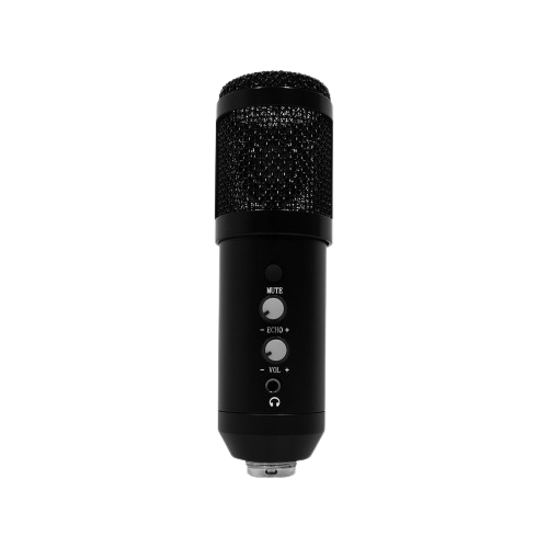 MICROFONO PARA STREAMING CON CONECTOR USB, INCLUYE BRAZO ARTICULADO, TRIPODE DE MESA Y ACCESORIOS