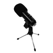MICROFONO PARA STREAMING CON CONECTOR USB, INCLUYE BRAZO ARTICULADO, TRIPODE DE MESA Y ACCESORIOS