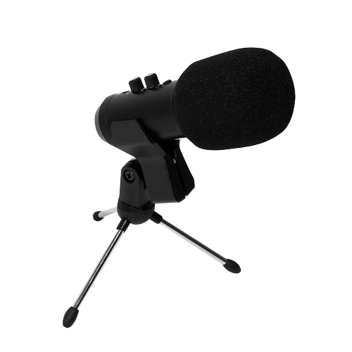 MICROFONO PARA STREAMING CON CONECTOR USB, INCLUYE BRAZO ARTICULADO, TRIPODE DE MESA Y ACCESORIOS