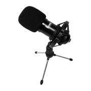 MICROFONO PARA STREAMING CON CONECTOR USB, INCLUYE BRAZO ARTICULADO, TRIPODE DE MESA Y ACCESORIOS