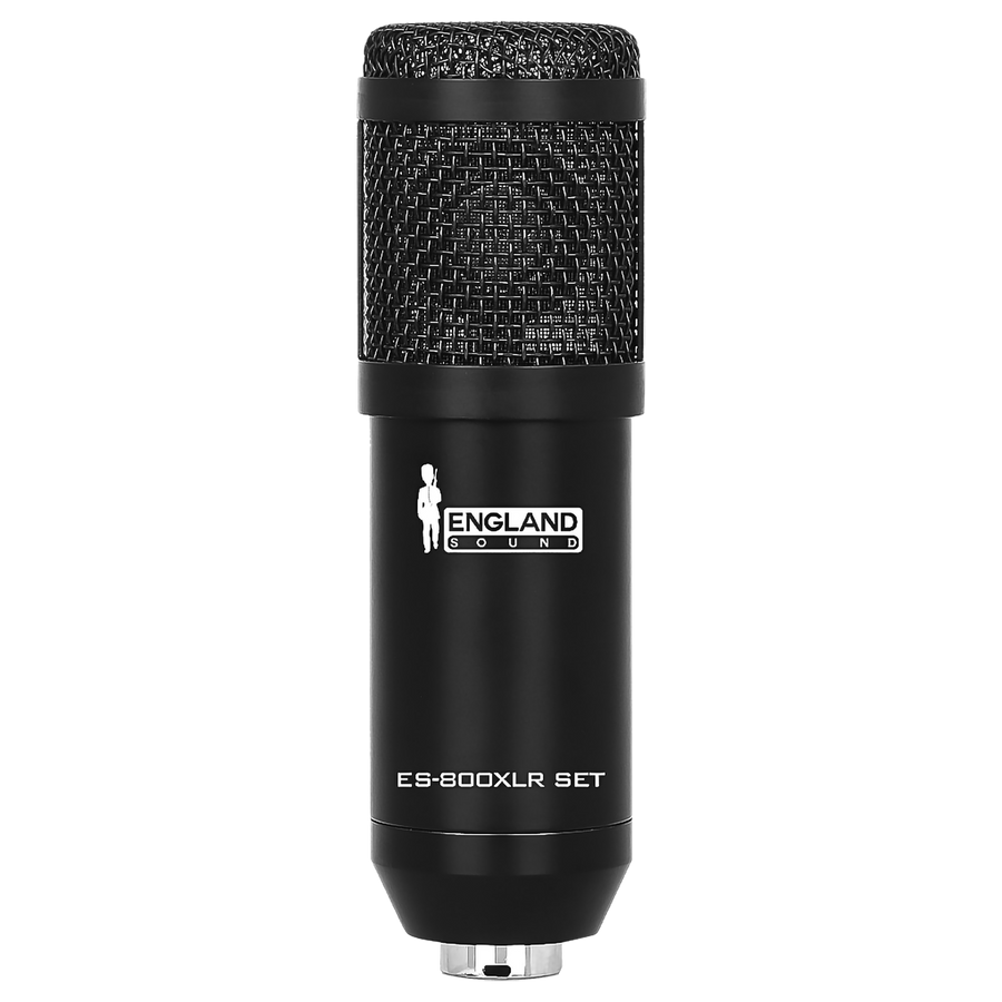 MICROFONO PARA AUDIO CON CONECTOR XLR Y STREAMING, INCLUYE INTERFAZ ES-V8 PLUS, TRIPODE DE MESA, ADAPTADOR 3.5MM A USB Y ACCESORIOS