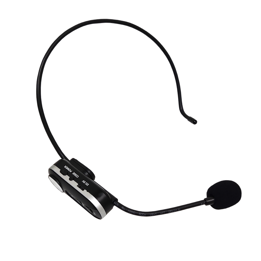 MICROFONO INALAMBRICO UHF MULTIFRECUENCIAS, 1 CANAL, DE DIADEMA, RECEPTOR PORTATIL RECARGABLE