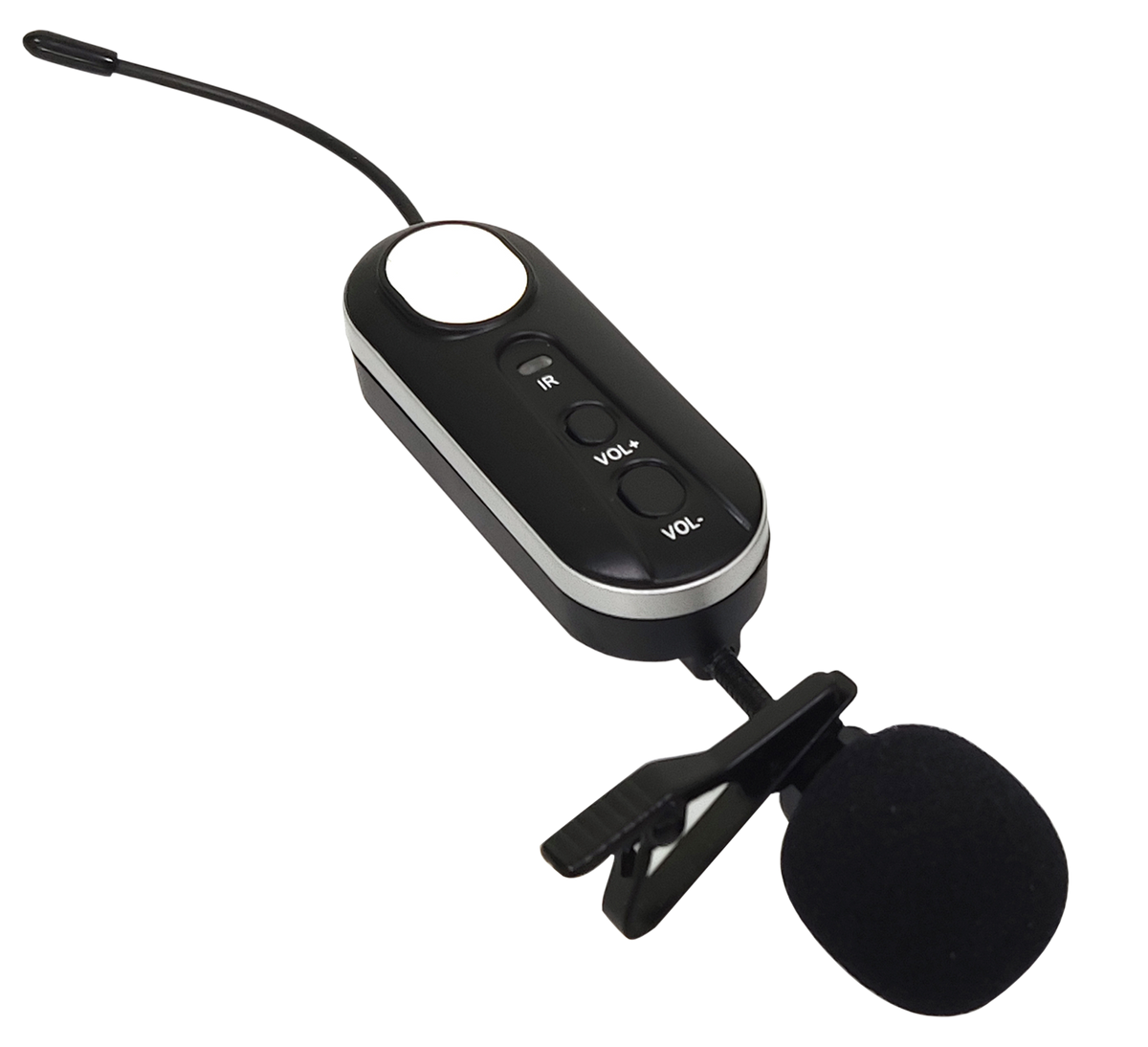 MICROFONO INALAMBRICO UHF MULTIFRECUENCIAS, 1 CANAL, DE SOLAPA, RECEPTOR PORTATIL RECARGABLE