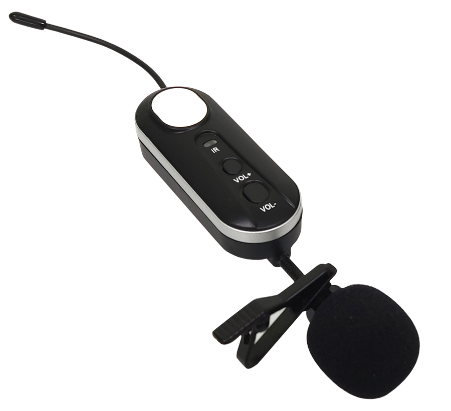 MICROFONO INALAMBRICO UHF MULTIFRECUENCIAS, 1 CANAL, DE SOLAPA, RECEPTOR PORTATIL RECARGABLE