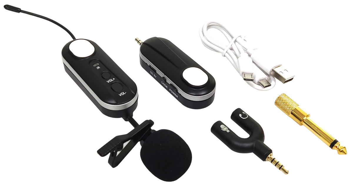 MICROFONO INALAMBRICO UHF MULTIFRECUENCIAS, 1 CANAL, DE SOLAPA, RECEPTOR PORTATIL RECARGABLE