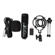 MICROFONO PARA AUDIO CON CONECTOR XLR Y STREAMING, INCLUYE TRIPODE DE MESA, ADAPTADOR 3.5MM A USB Y ACCESORIOS