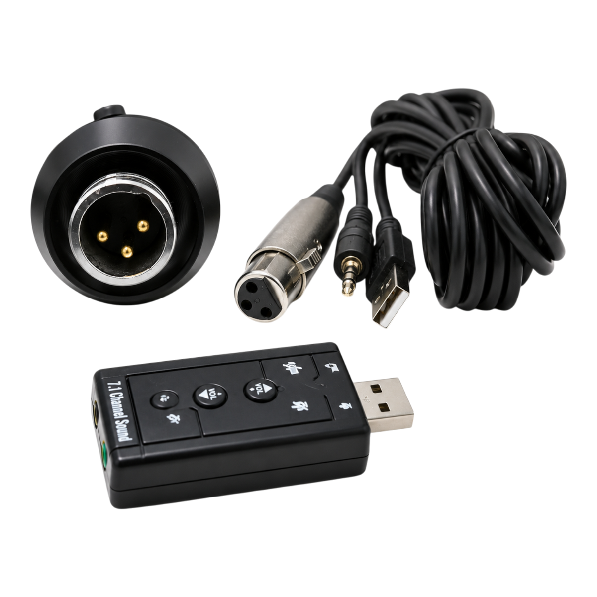 MICROFONO PARA AUDIO CON CONECTOR XLR Y STREAMING, INCLUYE TRIPODE DE MESA, ADAPTADOR 3.5MM A USB Y ACCESORIOS
