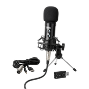 MICROFONO PARA AUDIO CON CONECTOR XLR Y STREAMING, INCLUYE TRIPODE DE MESA, ADAPTADOR 3.5MM A USB Y ACCESORIOS