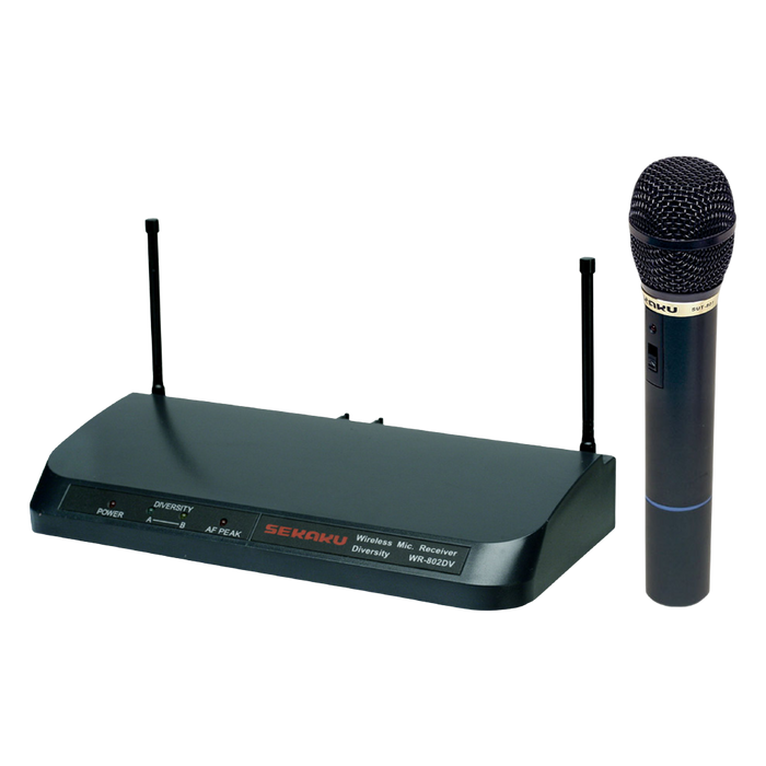 MICROFONO INALAMBRICO UHF DIVERSITY, 1 CANAL, DE MANO, FRECUENCIA FIJA