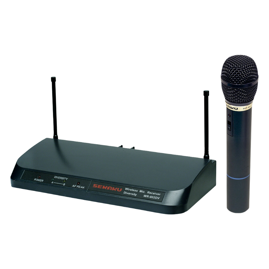 MICROFONO INALAMBRICO UHF DIVERSITY, 1 CANAL, DE MANO, FRECUENCIA FIJA