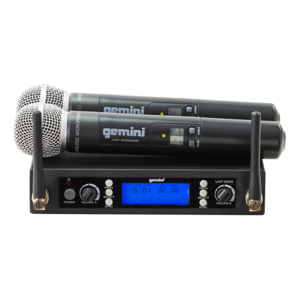 MICROFONO INALAMBRICO UHF MULTIFRECUENCIA 512-537.5 MHZ, 2 CANALES, DE MANO, CARCASA METALICA