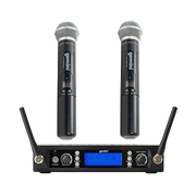 MICROFONO INALAMBRICO UHF MULTIFRECUENCIA 512-537.5 MHZ, 2 CANALES, DE MANO, CARCASA METALICA