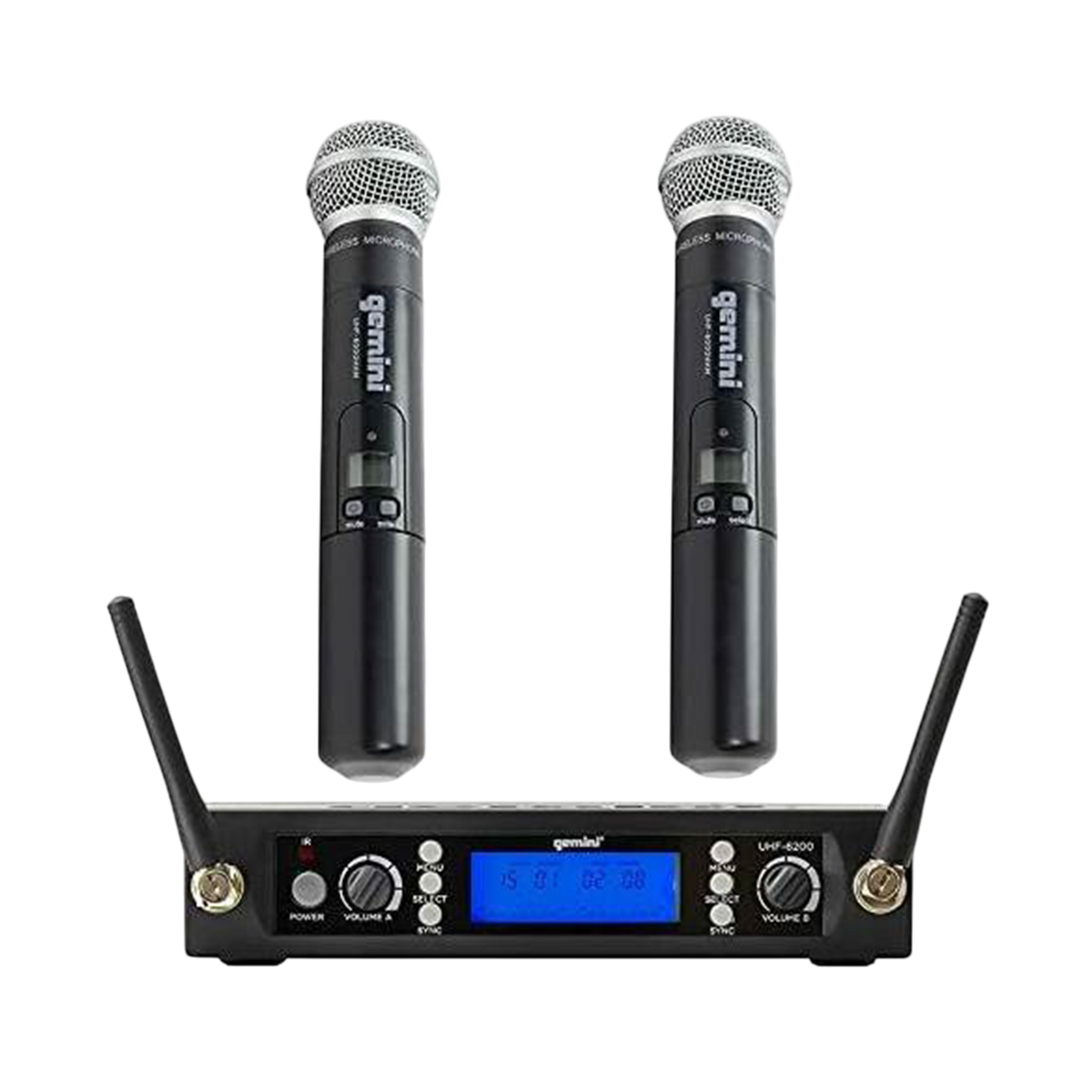 MICROFONO INALAMBRICO UHF MULTIFRECUENCIA 512-537.5 MHZ, 2 CANALES, DE MANO, CARCASA METALICA